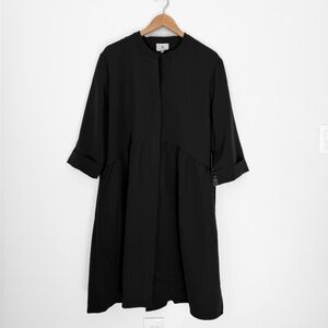 Tuckernuck Black Stretch Crepe Royal Shirt Dress